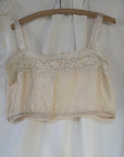 Vintage 1920s Silk & Lace Tank Top | Flapper Era Sleeveless Camisole