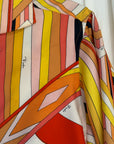 Vintage 1960’s Emilio Pucci Geometric Silk Blouse | Made in Italy Saks Fifth Avenue Silk Shirt