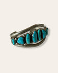 Vintage Navajo Turquoise & Sterling Silver Multi-Stone Cluster Bracelet | Southwestern Jewelry Cuff