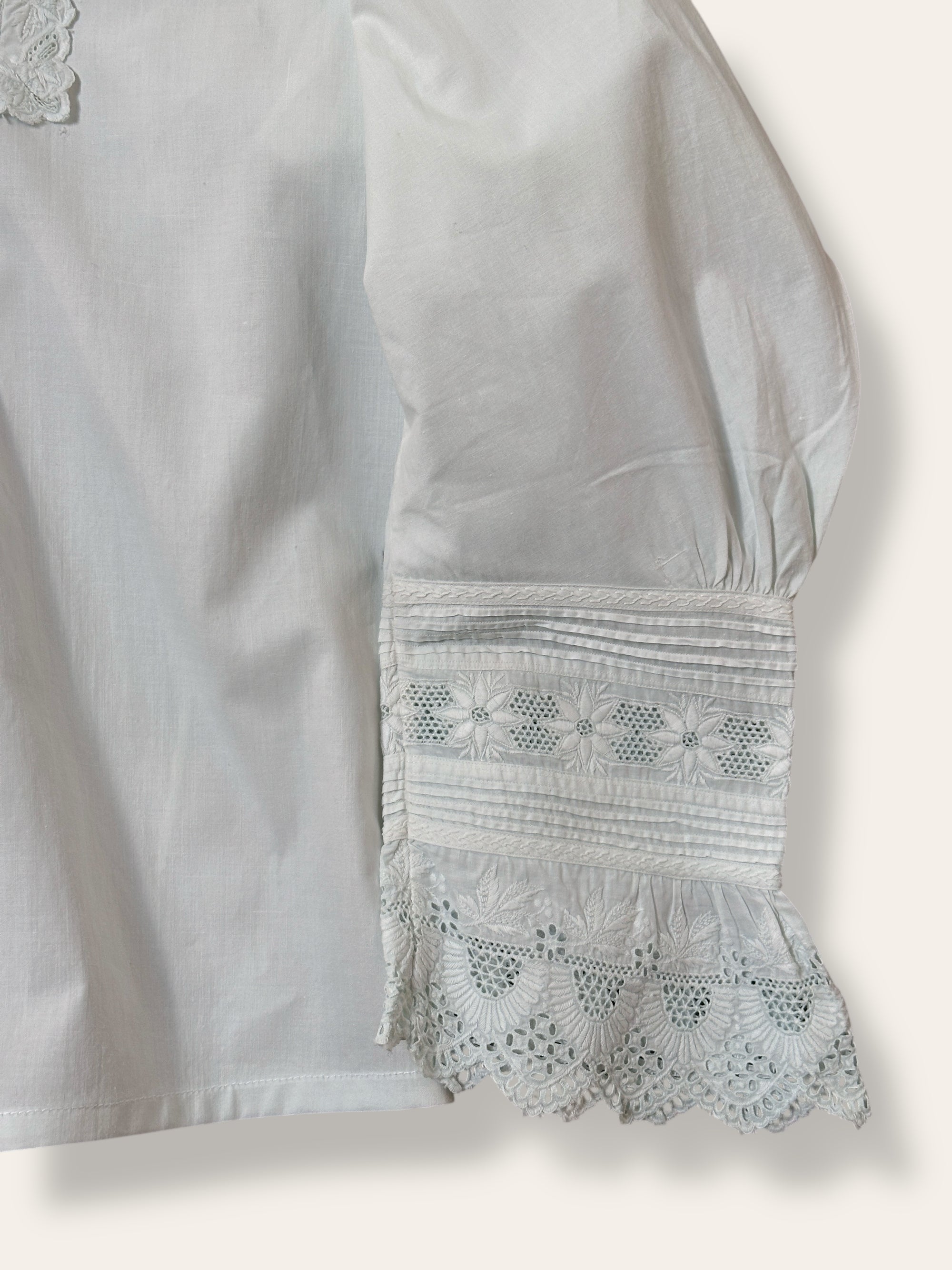 Vintage Edwardian Antique Lace Trim Blouse