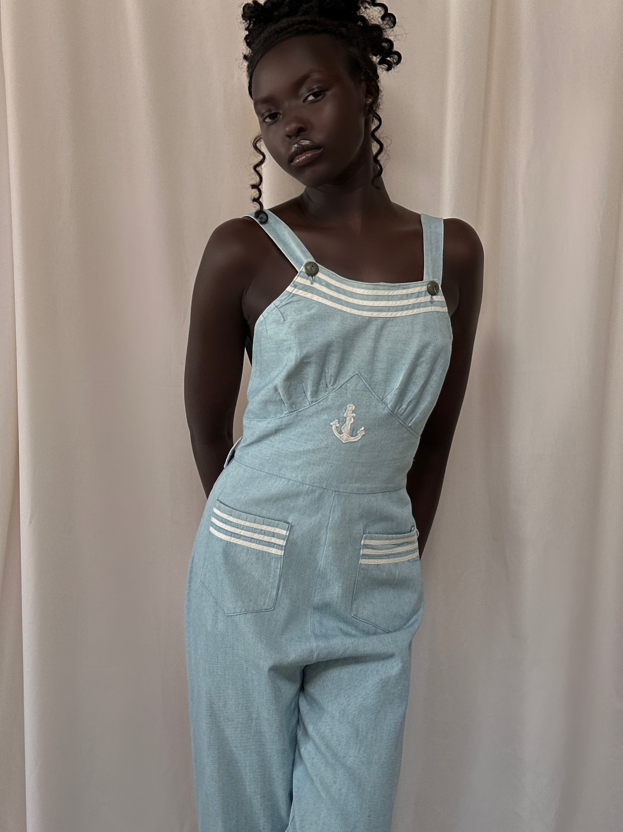 Vintage 1930’s Embellished Twill Jumpsuit