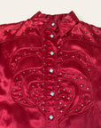 Vintage 1950’s Rhinestone Studded Satin Rodeo Western Shirt