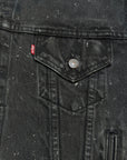 Vintage 1980’s Levi’s Black Denim Galaxy Jacket | Galactic Wash Trucker Jacket Size XL