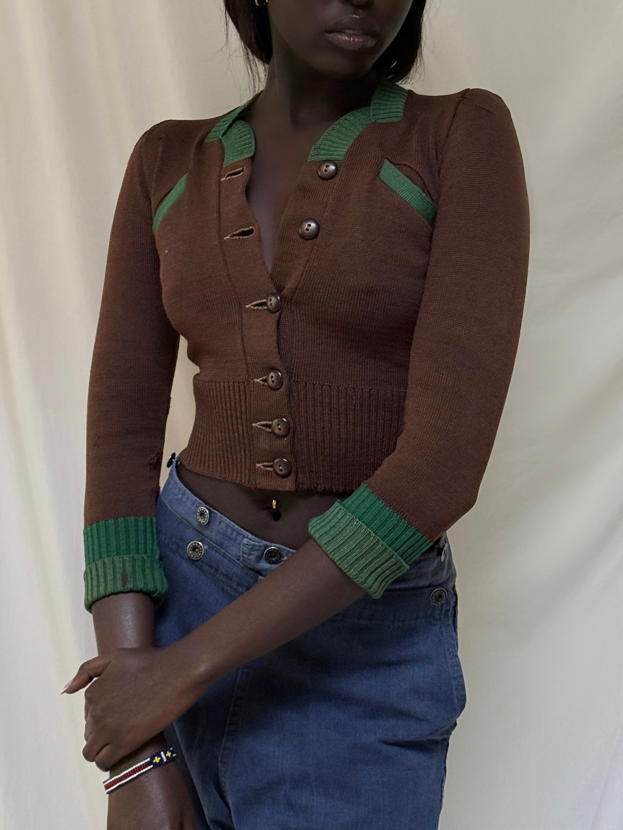 Vintage 1940’s Hilltoppers M.C. Wool Cardigan Sweater