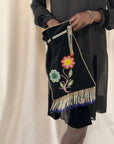 Vintage Late 1800’s Ojibwa Beaded Velvet Bag
