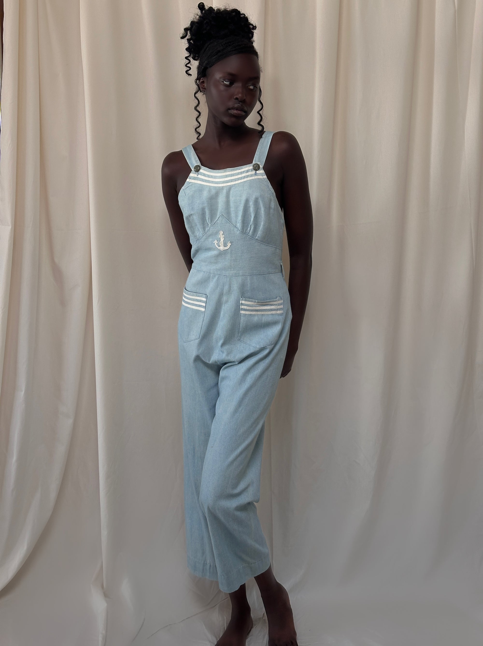 Vintage 1930’s Embellished Twill Jumpsuit