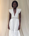 Vintage Edwardian “Deep V” Gauze Cotton Eyelet Dress