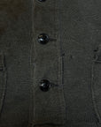Vintage 1930s Distressed Cotton Grey Heather Work Cardigan