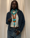 Vintage Navajo Jocla Turquoise and Shell Necklace