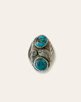 Vintage Navajo 1970’s Sterling Silver and Turquoise Ring Size 9