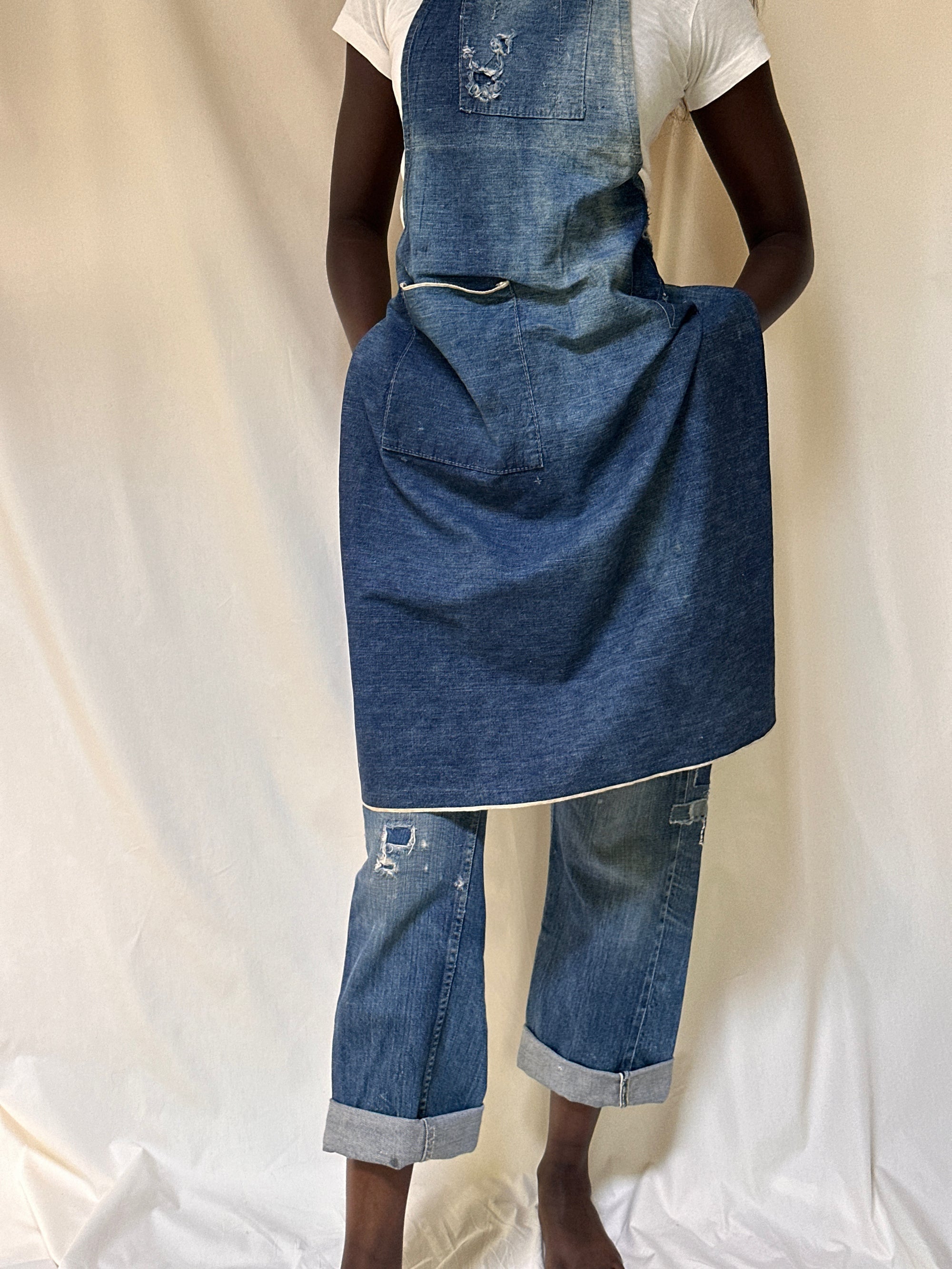 Vintage 1940’s Indigo Denim Work Apron