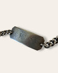 Vintage Sterling Silver WWII Identification Bracelet | Chunky Curb Link | 7” Chain Stamped
