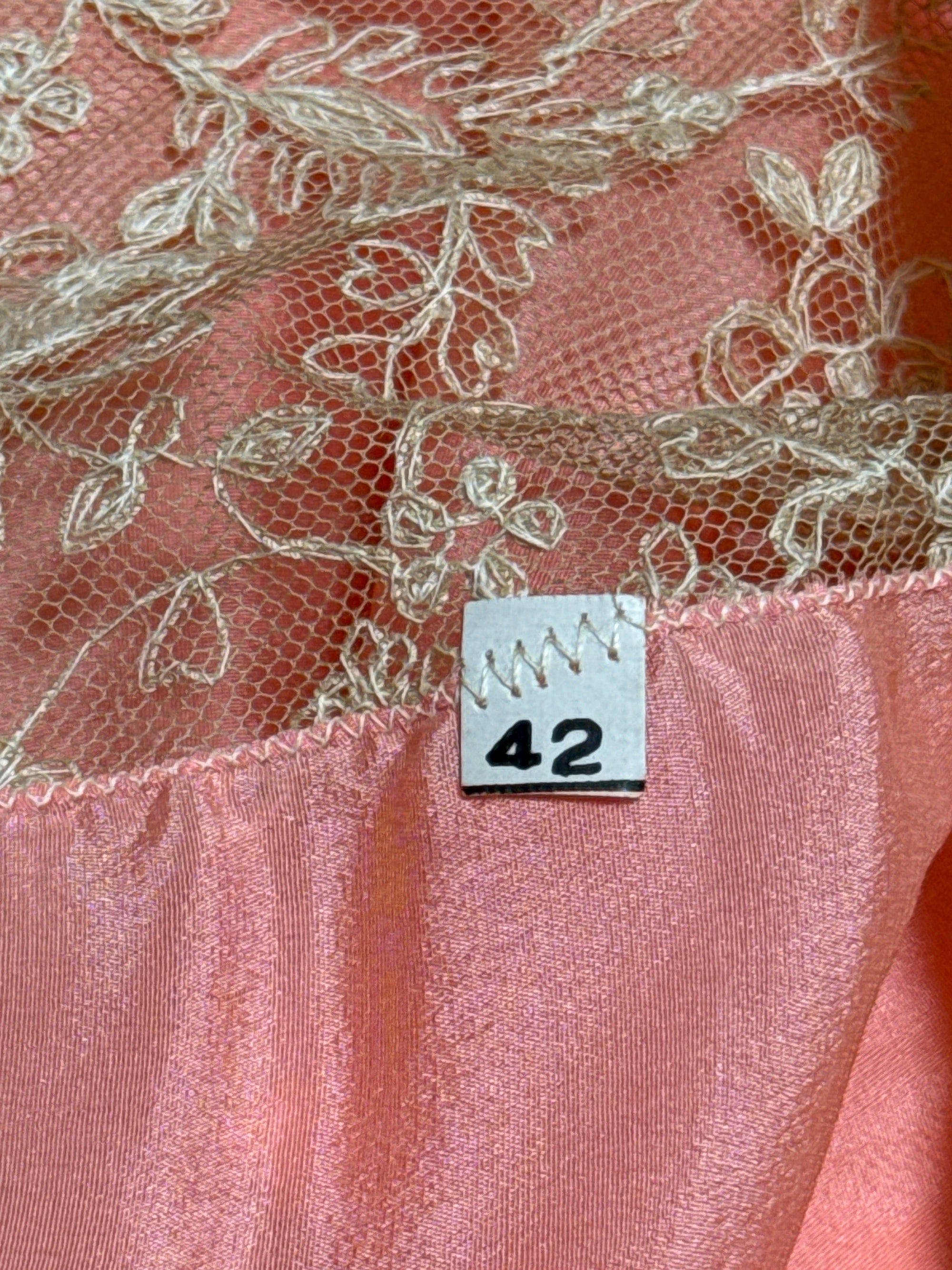 Vintage 1920’s Deadstock Lace & Silk Step In Slip Dress