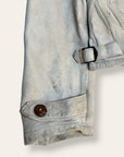 Vintage 1930s Buckskin Leather Cossack A-1 Jacket | Vintage Deerskin Sport Coat with Side Buckles