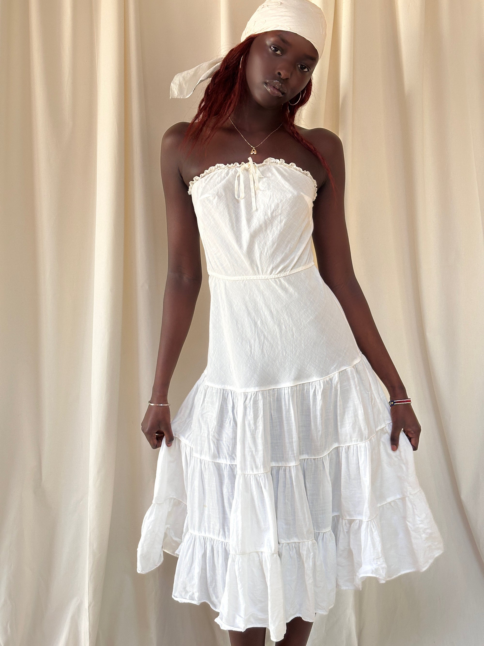 Vintage 1900’s Cotton Strapless Dress