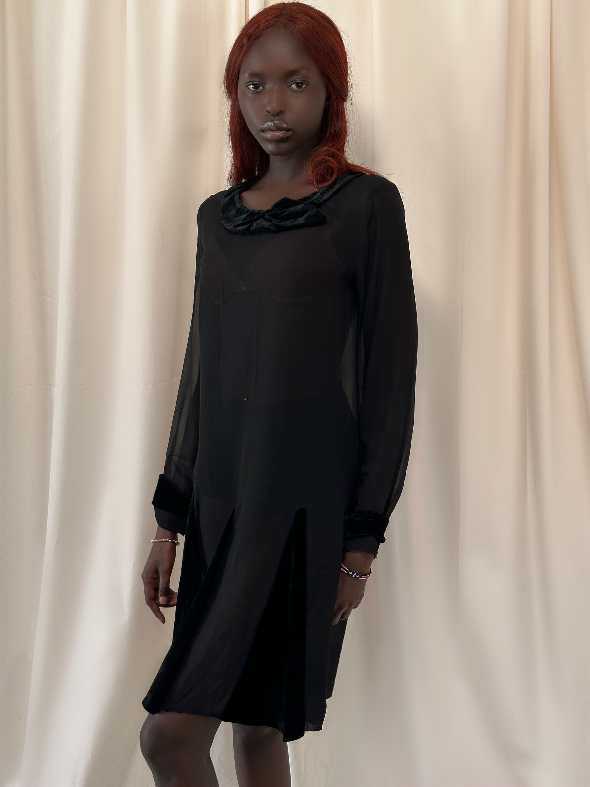 Vintage 1920’s Chiffon & Velvet Flapper Dress