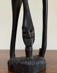 Vintage 1960s Mid-Century Modern Makonde Shetani Spirit Sculpture | Hand-Carved African Blackwood (Mpingo Ebony)