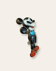 Vintage 1970’s Mickey Mouse Zuni Toons Sterling Silver Inlay Ring Size 6