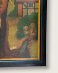 Vintage English MCM Pub Sign "Maids Head" | Mid Century Horse & Cart Tavern Wall Art | Framed British Bar Hand Painted Art