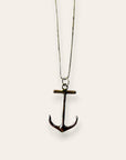 Vintage Sterling Silver Anchor Necklace | Nautical 925 Silver Pendant