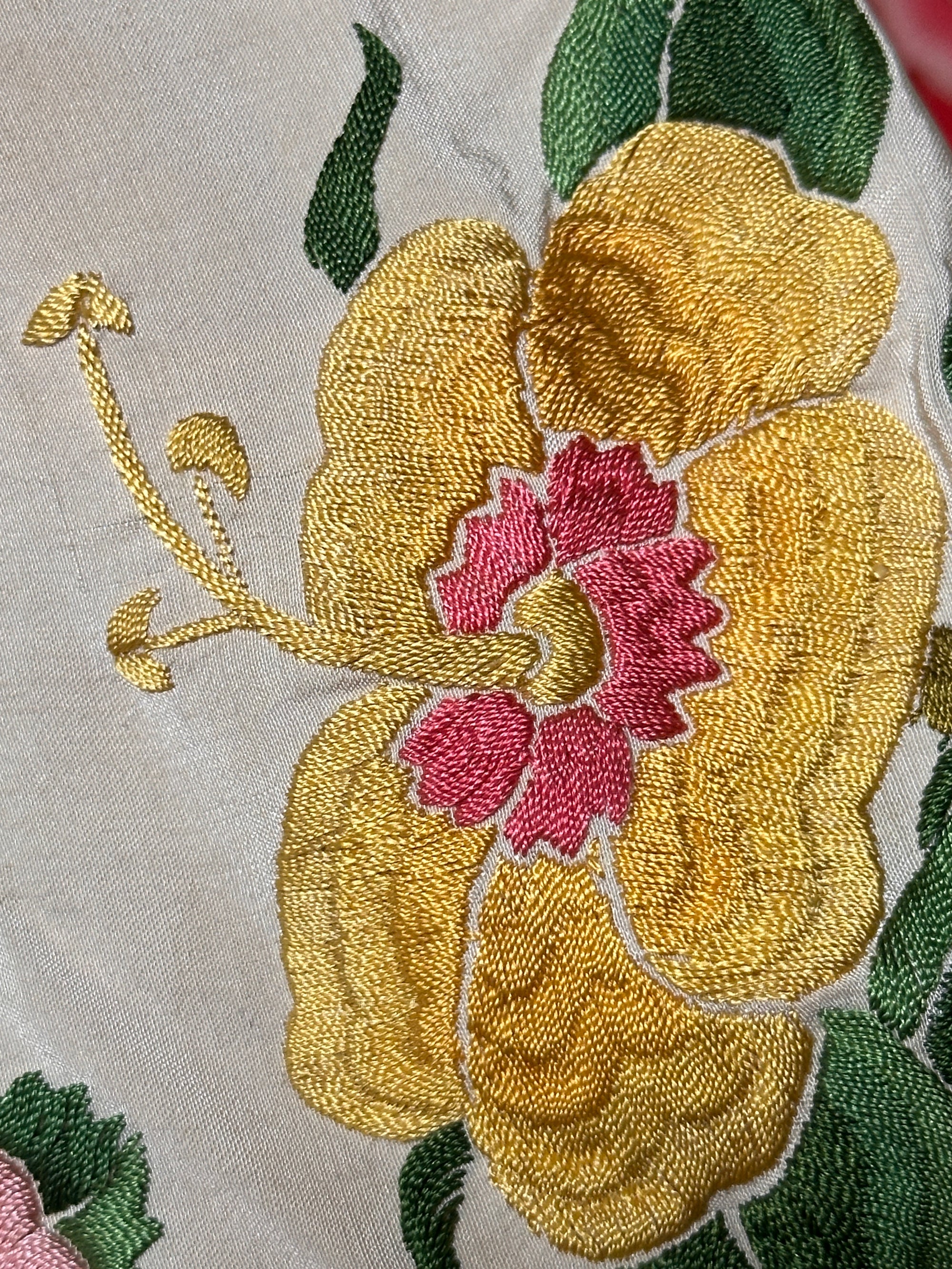 Vintage 1920’s Manton De Manila Silk Embroidered Double-Sided Piano Shawl ///SOLD///