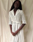 Vintage Edwardian White Cotton Eyelet Dress