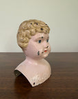 Antique 1900s Minerva Metal Doll Head by Buschow & Beck | Molded Blonde Hair