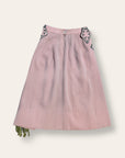 Vintage 1940's Gabardine Hollywood Western Skirt | Chain Stitch Embroidery, Rhinestones & Suede Fringe