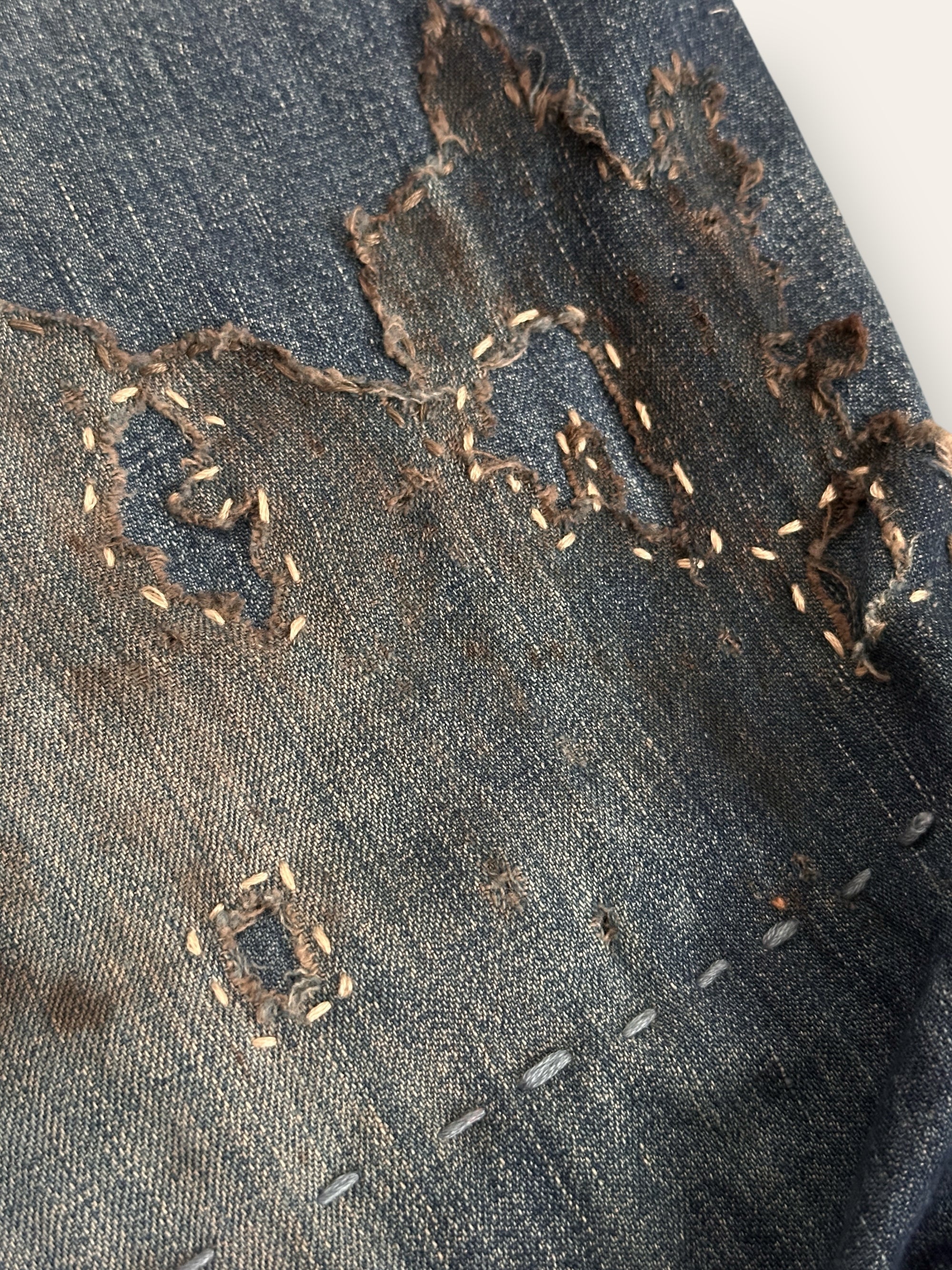 Vintage 1950’s Money Bak Denim Repaired Jeans W:34