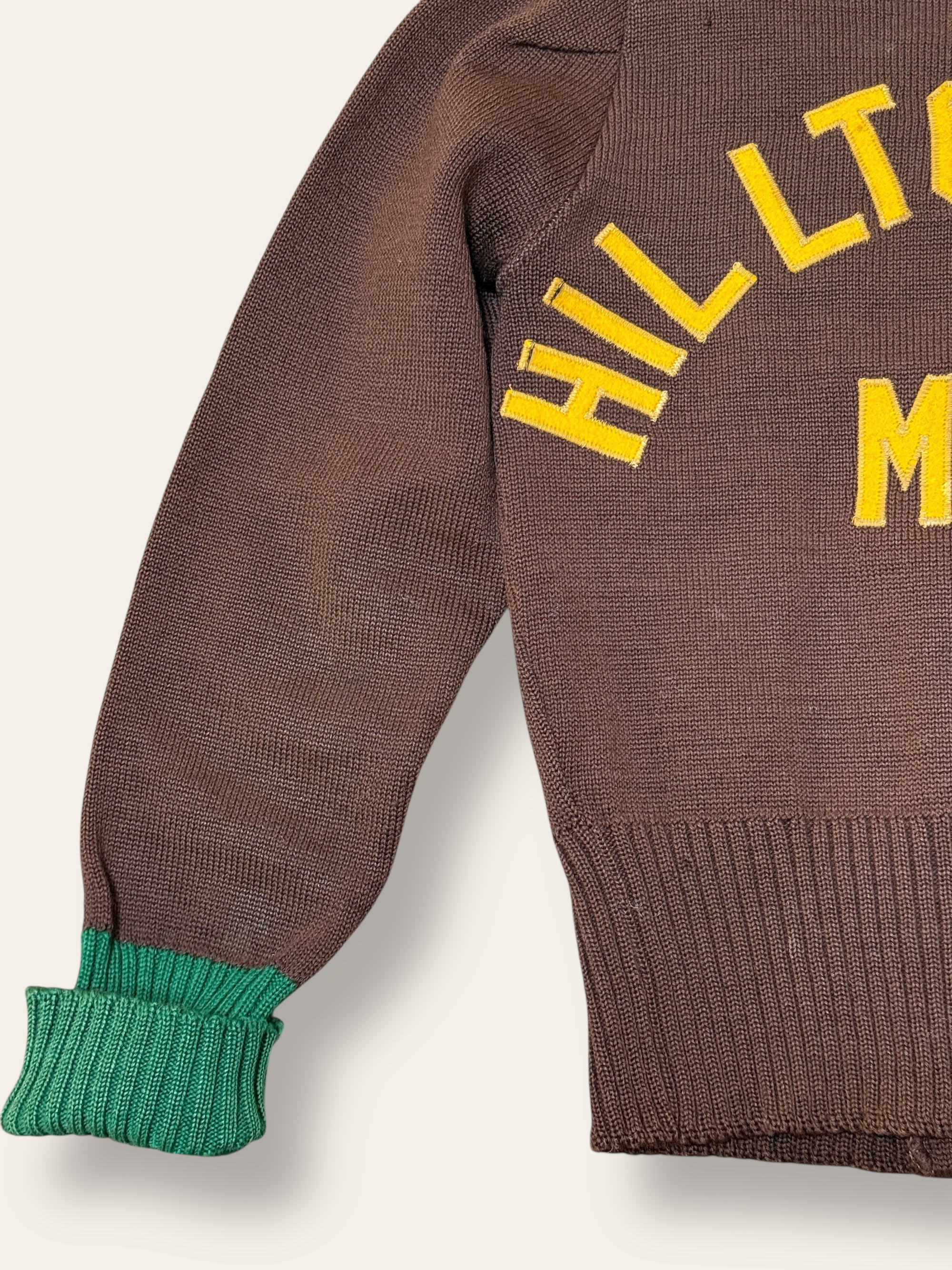 Vintage 1940’s Hilltoppers M.C. Wool Cardigan Sweater