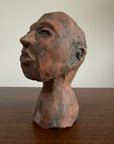 Vintage Modernist Terracotta Head Sculpture | Expressionist Bust Art | Mid Century Studio Pottery Portrait