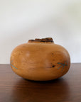Vintage Signed Hand Turned Elm Fork Turquoise Inlay Burl Wood Bowl | Live Edge Natural Art Turned Vessel