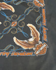 Vintage 1980’s- 1990’s Harley Davidson Pinstriping 3D Emblem Black Bandana