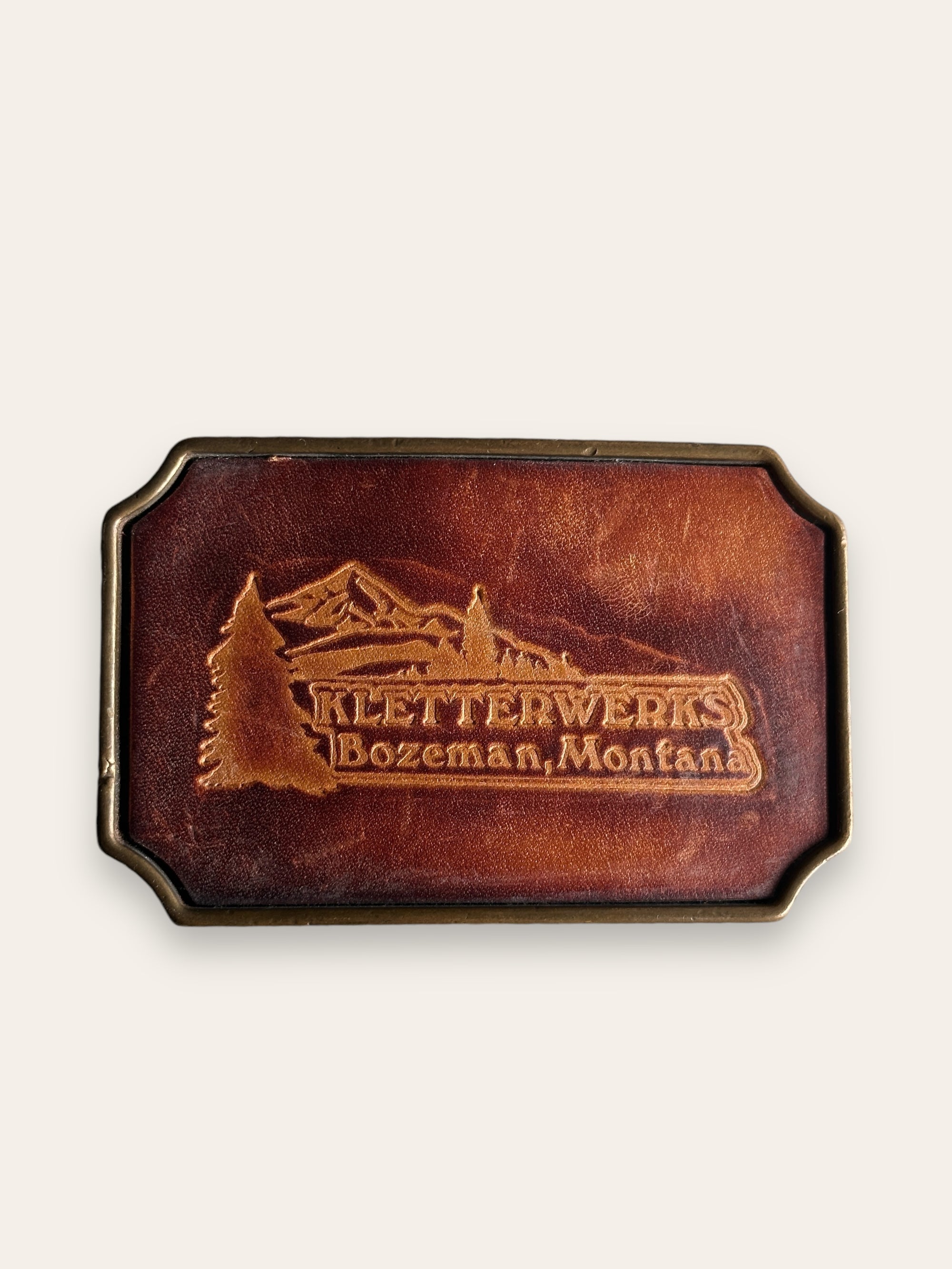 Vintage 1970’s Kletterwerks Leather & Brass Belt Buckle