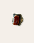 Vintage 1940’s Roman Soldier Cameo 10k Two Tone Gold Ring Size 7.75