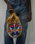 Vintage 1950s Northern Plains Medicine Bag Native American Beaded Leather Bag | Floral Seed Bead Design | Handmade Tribal Art Purse