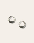 925 Sterling Silver Rope Twist Mini Endless Hoops | Silver Huggies hoop Earrings
