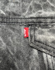Vintage 1980’s Levi’s Black Acid Wash Jacket | Sherpa Lined Trucker Jacket Size M