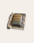 Vintage 1970’s Sterling Silver Agate Belt Buckle
