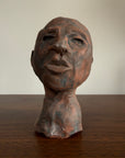 Vintage Modernist Terracotta Head Sculpture | Expressionist Bust Art | Mid Century Studio Pottery Portrait