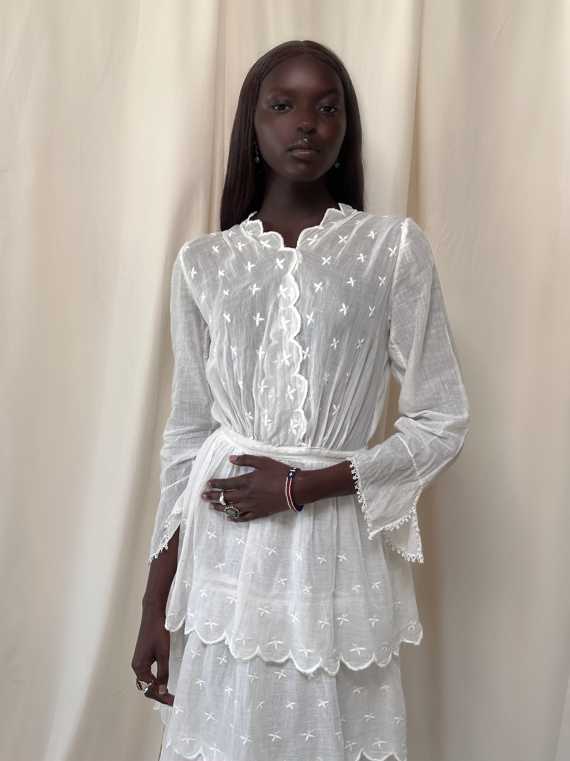 Vintage Early 1900’s Edwardian Tiered Lawn Dress