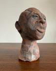 Vintage Modernist Terracotta Head Sculpture | Expressionist Bust Art | Mid Century Studio Pottery Portrait