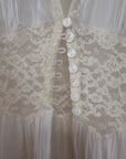 Vintage 1940’s Creme Lace Open Night Robe