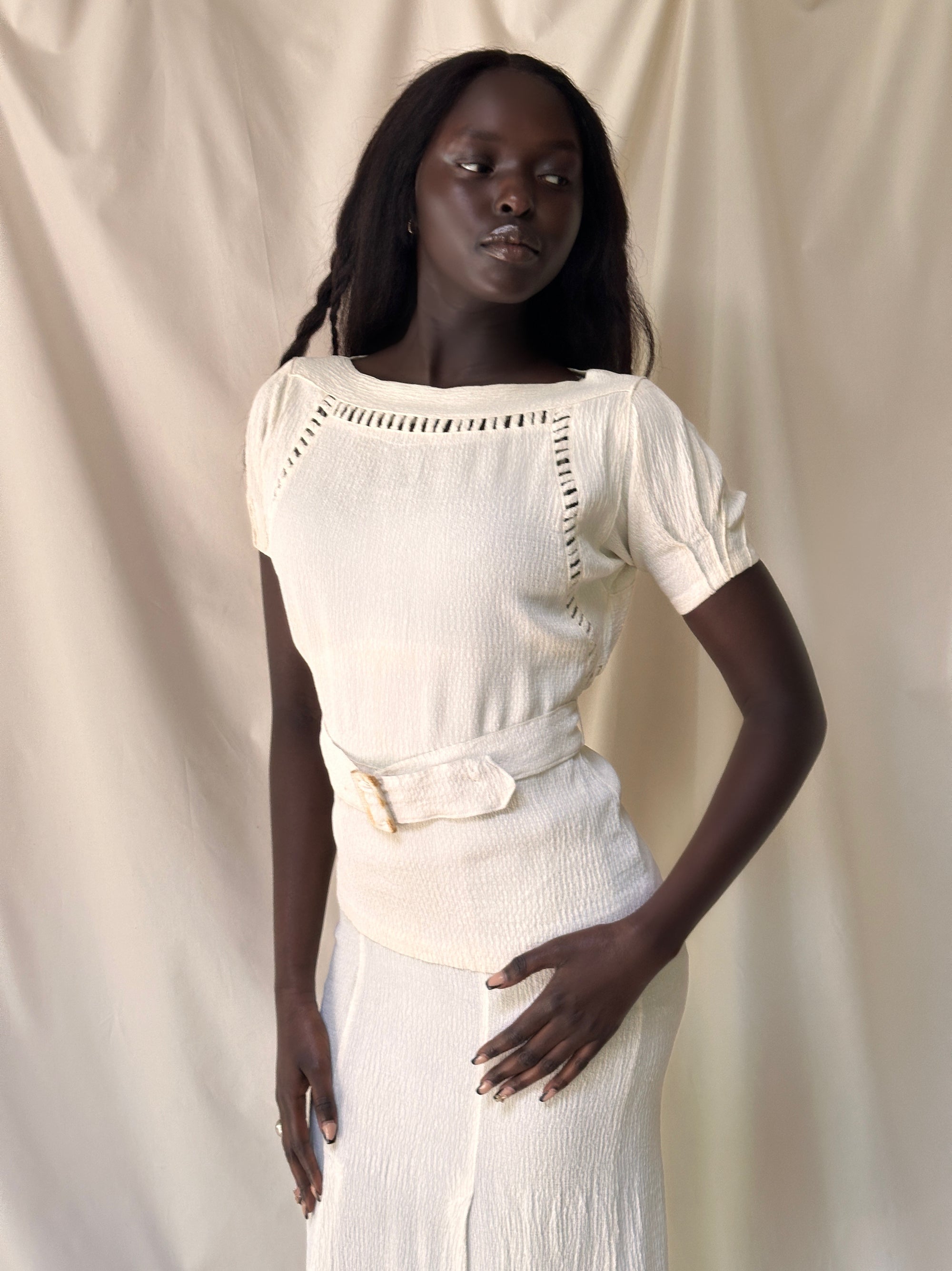 Vintage 1930’s Crinkle Rayon Crepe Dress Suit