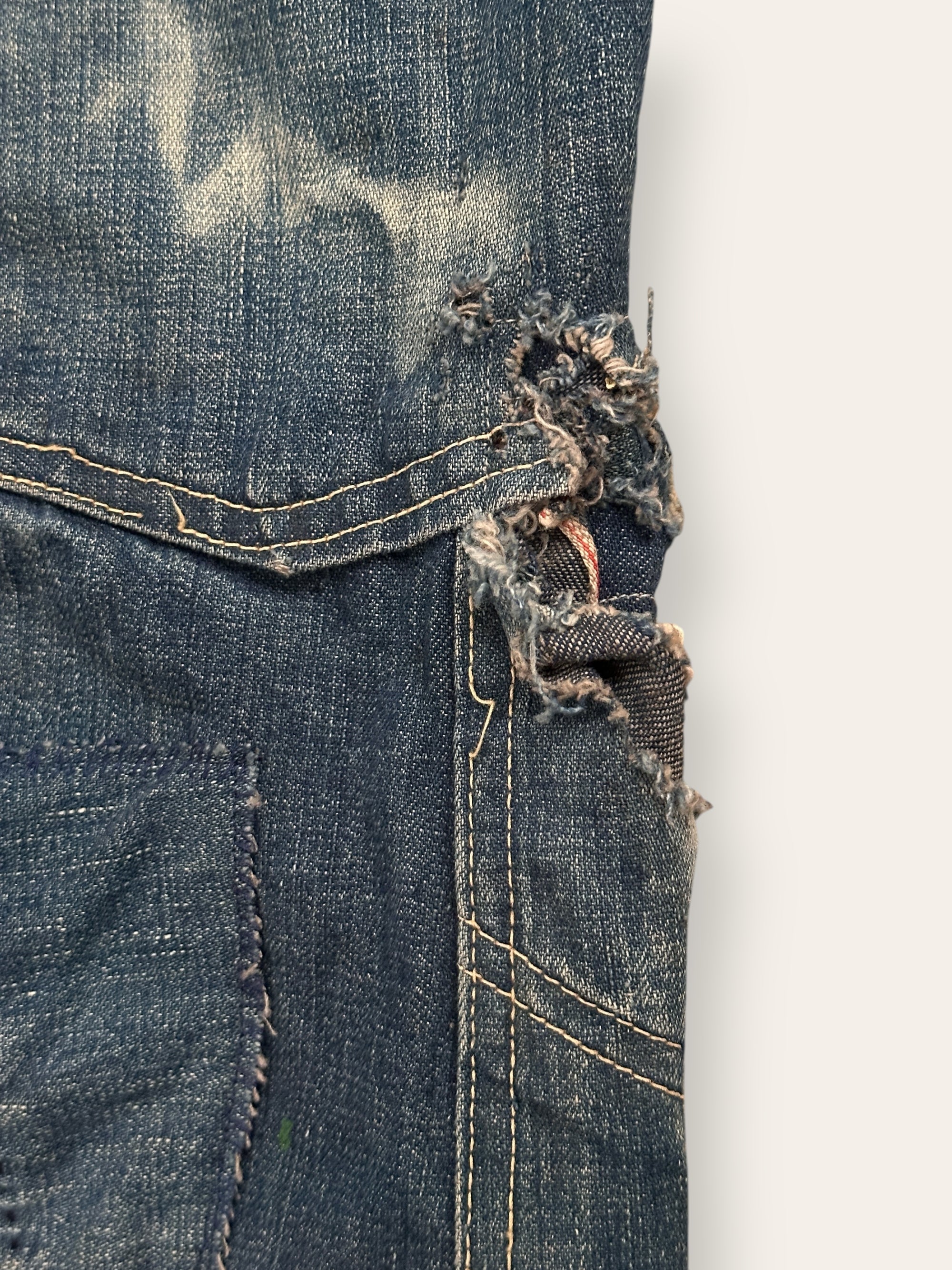 Vintage 1950’s Money Bak Denim Repaired Jeans W:34