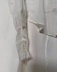 Antique 1900s Edwardian White Blouse | Antique Sheer Cotton Top with Embroidered Collar