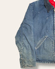 Vintage 1960s Key Imperial Denim Work Jacket | Belted Back Faded Denim