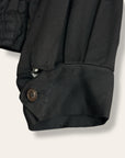 Vintage 1950’s California Black Rayon Gabardine Leopard Trim Jacket 46