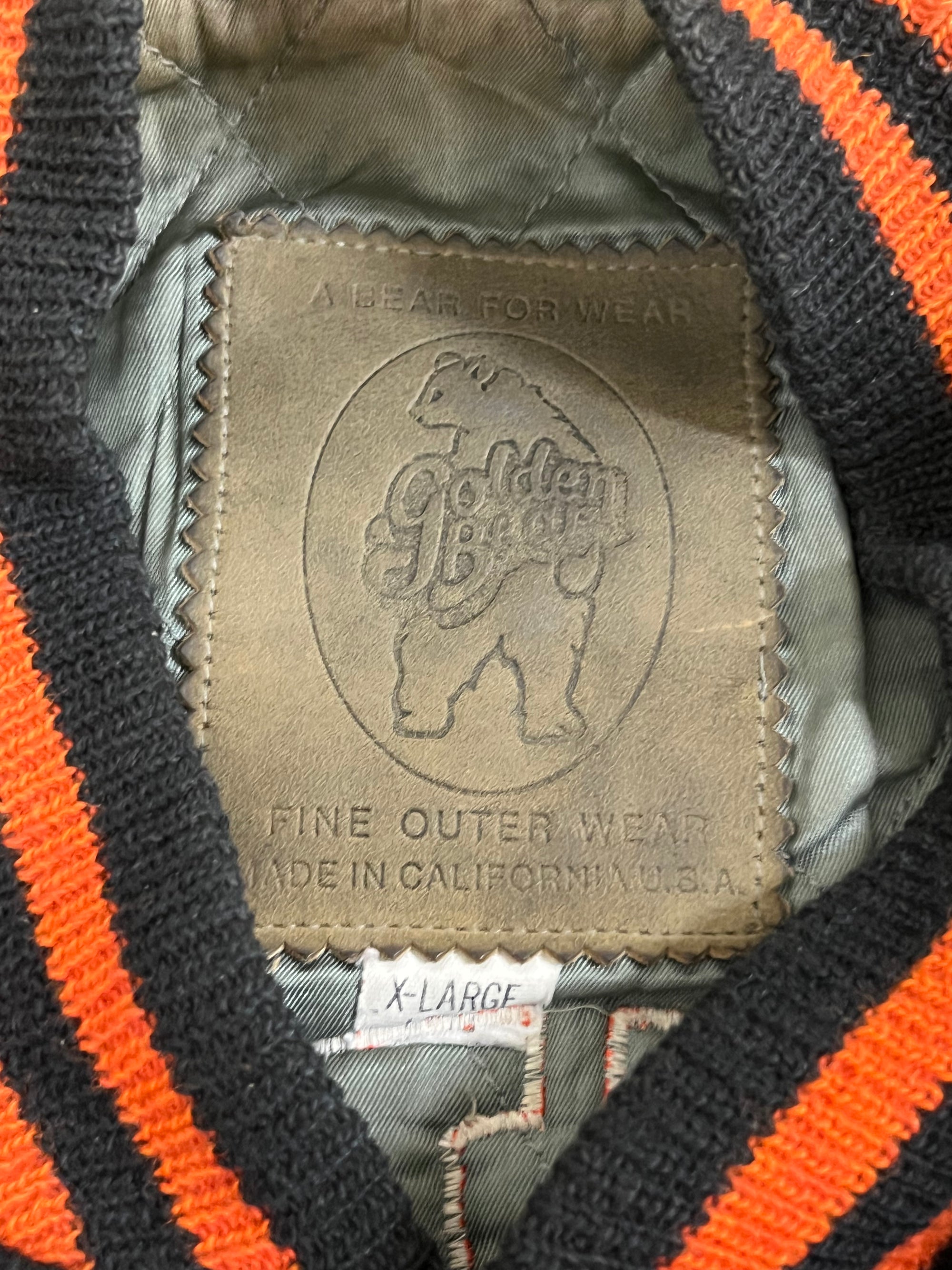 Vintage 1990’s Golden Bear Giants Wool Leather Jacket