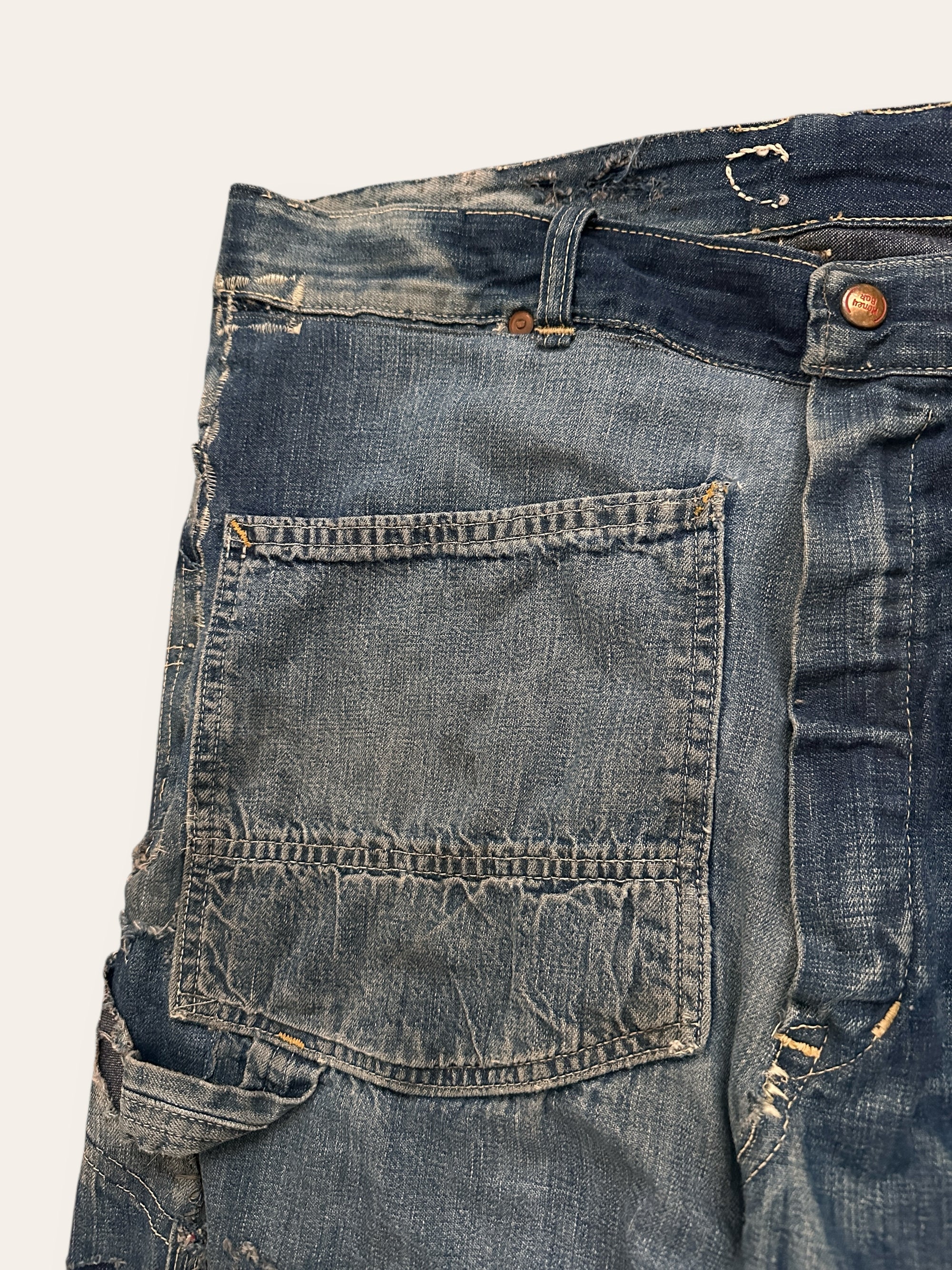 Vintage 1950’s Money Bak Denim Repaired Jeans W:34